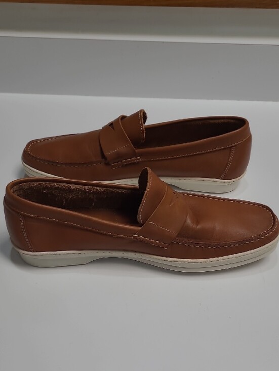 Sandro Moscoloni Limon Men\'s Cognac Leather Penny Loafers Size 11 1/2 D main image 6